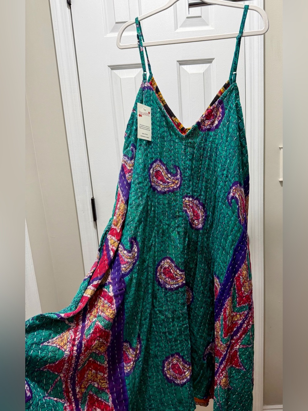 Kantha Craft- Reversible Upcycled Multicolor Bohemian Maxi Dress